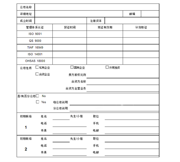 潛在供應(yīng)商